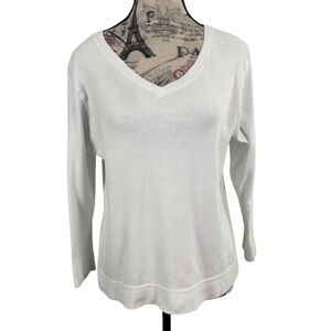 Fresh Produce  Long Sleeve V-Neck w/ sleeve pocket Size M Cotton Top Minimalist